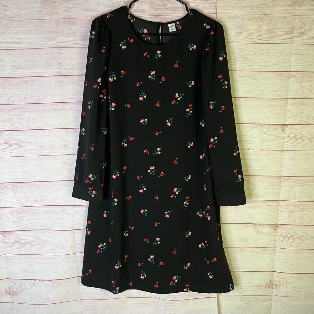 Old Navy Black Floral Dress Size Large